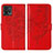 Funda de Cuero Cartera con Soporte Mariposa Carcasa YB1 para Motorola Moto G72 Rojo