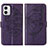 Funda de Cuero Cartera con Soporte Mariposa Carcasa YB1 para Motorola Moto G73 5G Morado