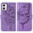 Funda de Cuero Cartera con Soporte Mariposa Carcasa YB1 para Motorola Moto G73 5G Purpura Claro