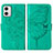 Funda de Cuero Cartera con Soporte Mariposa Carcasa YB1 para Motorola Moto G73 5G Verde