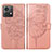 Funda de Cuero Cartera con Soporte Mariposa Carcasa YB1 para Motorola Moto G84 5G Oro Rosa