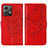 Funda de Cuero Cartera con Soporte Mariposa Carcasa YB1 para Motorola Moto G84 5G Rojo