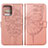 Funda de Cuero Cartera con Soporte Mariposa Carcasa YB1 para Motorola Moto X40 5G Oro Rosa