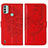 Funda de Cuero Cartera con Soporte Mariposa Carcasa YB1 para Nokia C31 Rojo