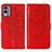 Funda de Cuero Cartera con Soporte Mariposa Carcasa YB1 para Nokia X30 5G Rojo