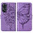 Funda de Cuero Cartera con Soporte Mariposa Carcasa YB1 para Oppo Reno8 T 4G Purpura Claro