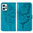 Funda de Cuero Cartera con Soporte Mariposa Carcasa YB1 para Xiaomi Redmi Note 12 4G Azul