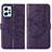 Funda de Cuero Cartera con Soporte Mariposa Carcasa YB1 para Xiaomi Redmi Note 12 4G Morado