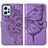 Funda de Cuero Cartera con Soporte Mariposa Carcasa YB1 para Xiaomi Redmi Note 12 4G Purpura Claro