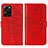 Funda de Cuero Cartera con Soporte Mariposa Carcasa YB1 para Xiaomi Redmi Note 12 Pro Speed 5G Rojo