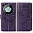 Funda de Cuero Cartera con Soporte Mariposa Carcasa YB2 para Huawei Mate 60 Pro+ Plus Morado