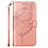 Funda de Cuero Cartera con Soporte Mariposa Carcasa YB2 para Xiaomi Mi 12 Lite NE 5G Oro Rosa