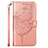 Funda de Cuero Cartera con Soporte Mariposa Carcasa YB2 para Xiaomi Mi 13 Lite 5G Oro Rosa