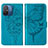Funda de Cuero Cartera con Soporte Mariposa Carcasa YB2 para Xiaomi Redmi 11A 4G Azul