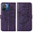 Funda de Cuero Cartera con Soporte Mariposa Carcasa YB2 para Xiaomi Redmi 11A 4G Morado