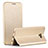 Funda de Cuero Cartera con Soporte para Samsung Galaxy C5 Pro C5010 Oro