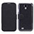 Funda de Cuero Cartera con Soporte para Samsung Galaxy S4 IV Advance i9500 Negro