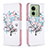 Funda de Cuero Cartera con Soporte Patron de Moda Carcasa B01F para Motorola Moto Edge (2023) 5G Blanco