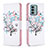 Funda de Cuero Cartera con Soporte Patron de Moda Carcasa B01F para Nokia G22 Blanco