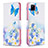 Funda de Cuero Cartera con Soporte Patron de Moda Carcasa B01F para Realme 7i RMX2193 Azul