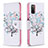 Funda de Cuero Cartera con Soporte Patron de Moda Carcasa B01F para Samsung Galaxy F02S SM-E025F Blanco