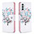 Funda de Cuero Cartera con Soporte Patron de Moda Carcasa B01F para Samsung Galaxy F23 5G Blanco