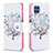 Funda de Cuero Cartera con Soporte Patron de Moda Carcasa B01F para Samsung Galaxy M32 4G Blanco