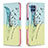 Funda de Cuero Cartera con Soporte Patron de Moda Carcasa B01F para Samsung Galaxy M32 4G Menta Verde
