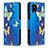 Funda de Cuero Cartera con Soporte Patron de Moda Carcasa B03F para Samsung Galaxy A12 5G Azul Cielo