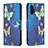 Funda de Cuero Cartera con Soporte Patron de Moda Carcasa B03F para Samsung Galaxy A13 4G Azul Cielo