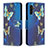 Funda de Cuero Cartera con Soporte Patron de Moda Carcasa B03F para Samsung Galaxy A13 5G Azul Cielo