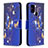 Funda de Cuero Cartera con Soporte Patron de Moda Carcasa B03F para Samsung Galaxy A21s Azul Real