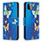 Funda de Cuero Cartera con Soporte Patron de Moda Carcasa B03F para Samsung Galaxy A22 5G Azul Cielo