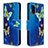 Funda de Cuero Cartera con Soporte Patron de Moda Carcasa B03F para Samsung Galaxy A41 Azul Cielo