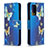 Funda de Cuero Cartera con Soporte Patron de Moda Carcasa B03F para Samsung Galaxy A72 4G Azul Cielo