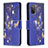 Funda de Cuero Cartera con Soporte Patron de Moda Carcasa B03F para Samsung Galaxy F02S SM-E025F Azul Real