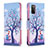 Funda de Cuero Cartera con Soporte Patron de Moda Carcasa B03F para Samsung Galaxy F02S SM-E025F Purpura Claro