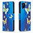 Funda de Cuero Cartera con Soporte Patron de Moda Carcasa B03F para Samsung Galaxy F12 Azul Cielo