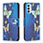 Funda de Cuero Cartera con Soporte Patron de Moda Carcasa B03F para Samsung Galaxy F23 5G Azul Cielo