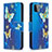 Funda de Cuero Cartera con Soporte Patron de Moda Carcasa B03F para Samsung Galaxy F42 5G Azul Cielo