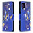 Funda de Cuero Cartera con Soporte Patron de Moda Carcasa B03F para Samsung Galaxy M12 Azul Real