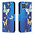 Funda de Cuero Cartera con Soporte Patron de Moda Carcasa B03F para Samsung Galaxy M32 4G Azul Cielo