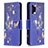 Funda de Cuero Cartera con Soporte Patron de Moda Carcasa B03F para Samsung Galaxy M32 5G Azul Real