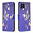 Funda de Cuero Cartera con Soporte Patron de Moda Carcasa B03F para Samsung Galaxy M53 5G Azul Real