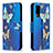 Funda de Cuero Cartera con Soporte Patron de Moda Carcasa B03F para Samsung Galaxy S20 FE (2022) 5G Azul Cielo