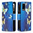 Funda de Cuero Cartera con Soporte Patron de Moda Carcasa B04F para Oppo A54 4G Azul