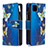 Funda de Cuero Cartera con Soporte Patron de Moda Carcasa B04F para Realme C20A Azul