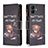 Funda de Cuero Cartera con Soporte Patron de Moda Carcasa B04F para Samsung Galaxy A04E Gris Oscuro