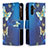 Funda de Cuero Cartera con Soporte Patron de Moda Carcasa B04F para Samsung Galaxy A04s Azul