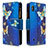 Funda de Cuero Cartera con Soporte Patron de Moda Carcasa B04F para Samsung Galaxy A10 Azul